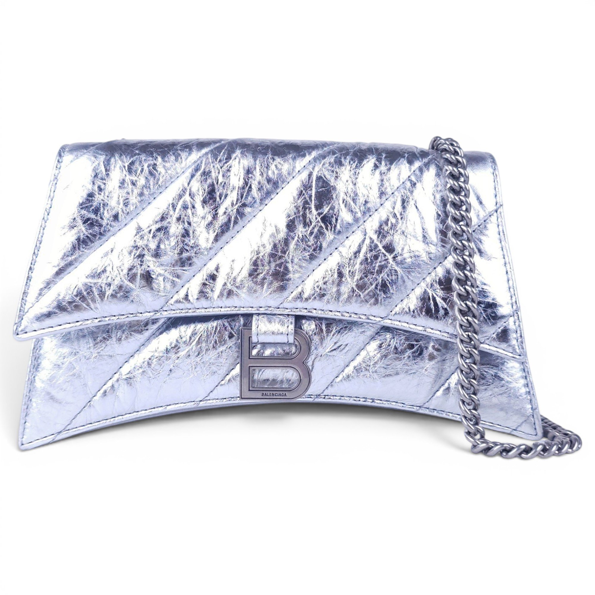 Crush leather handbag