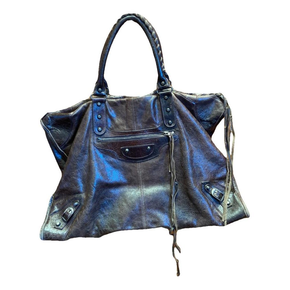 City leather handbag