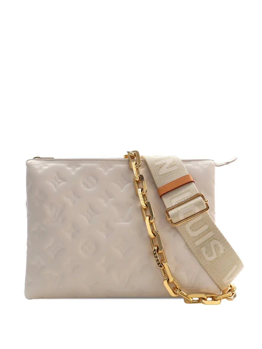 2021-2026 Monogram Embossed Puffy Lambskin Coussin PM satchel