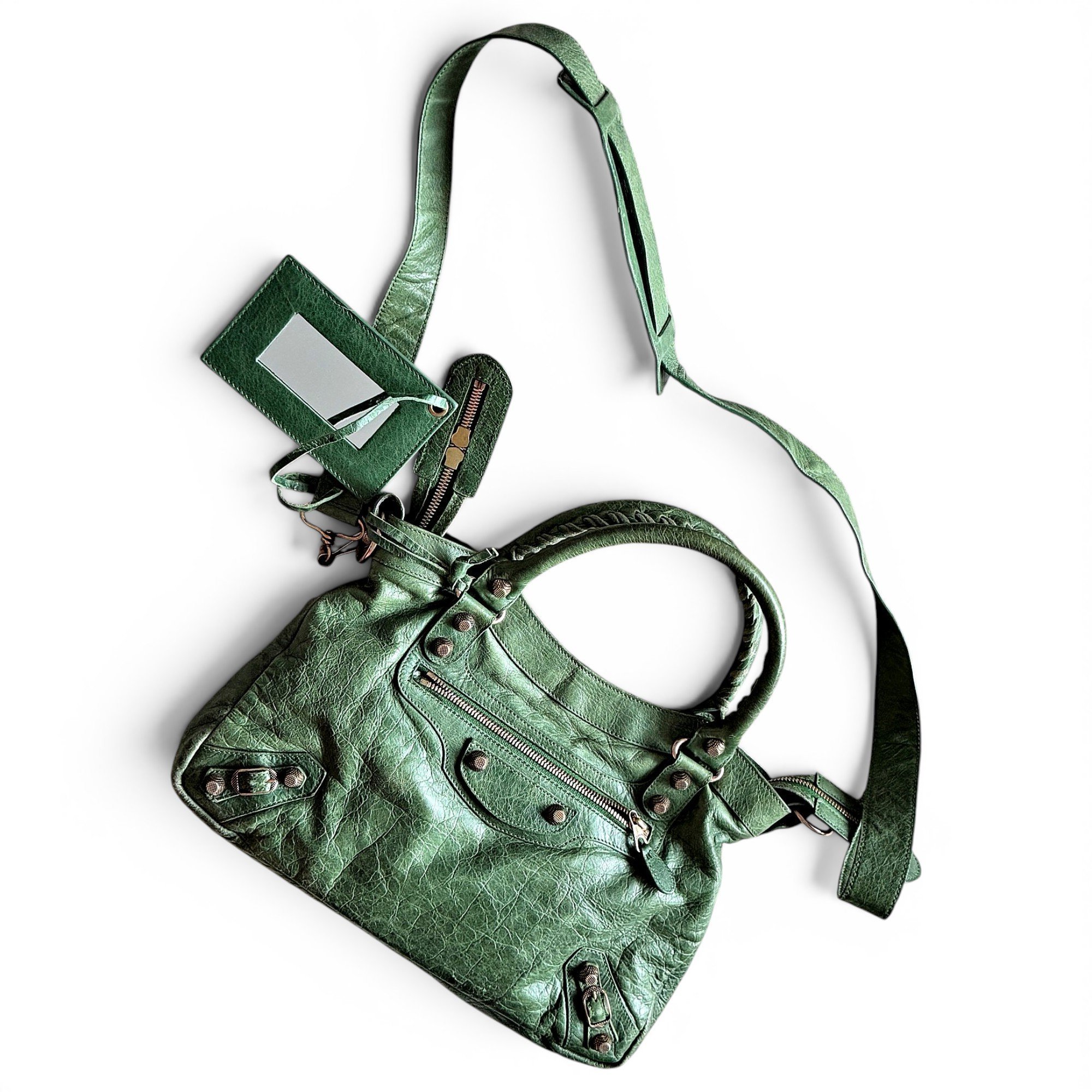 First leather handbag