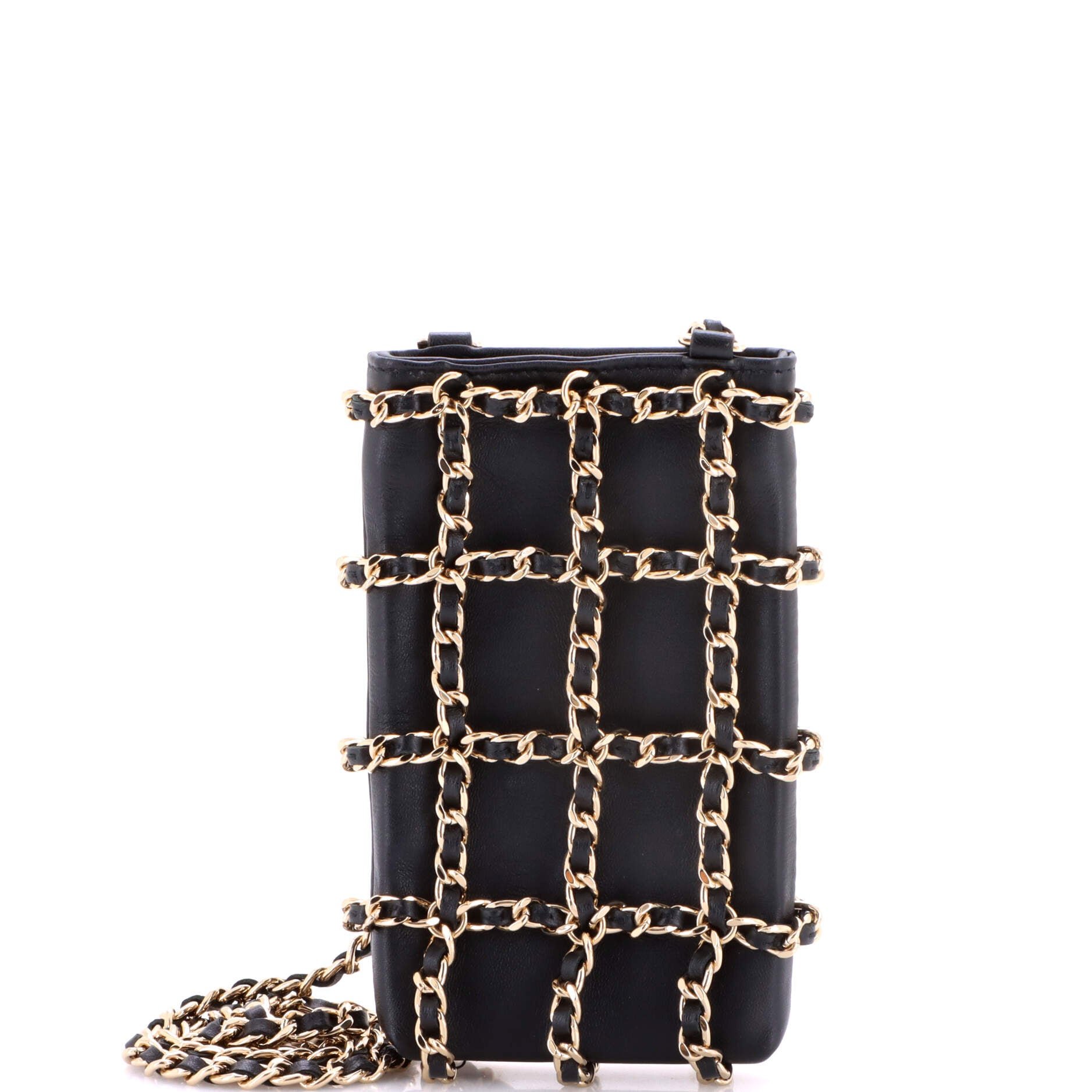 Tech Me Out Clutch With Chain Lambskin