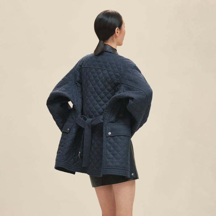 Bleu Céleste Short Quilted Coat