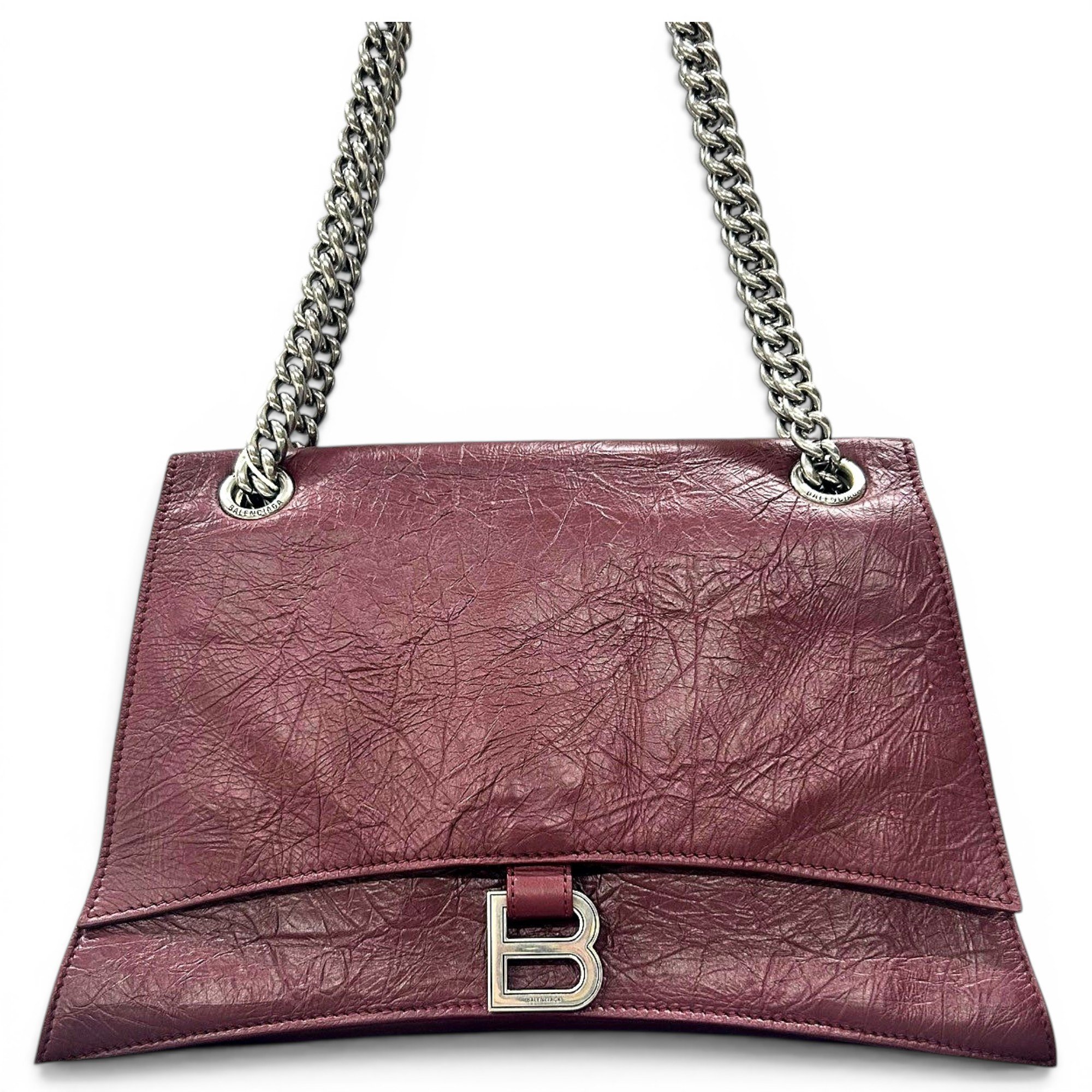 Crush leather handbag
