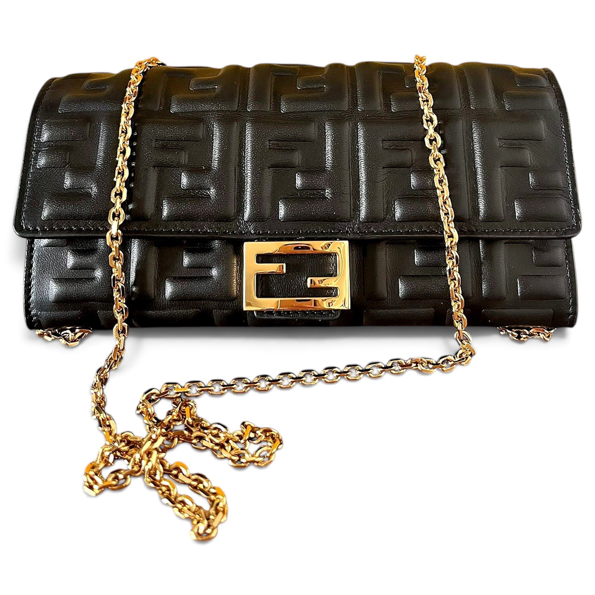 Baguette leather clutch bag