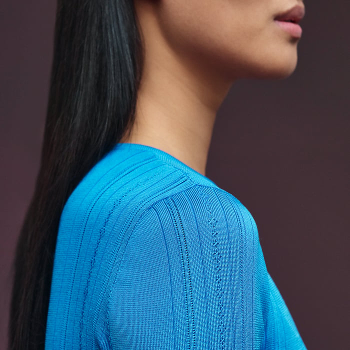 Bleu Piscine Buttoned Cardigan