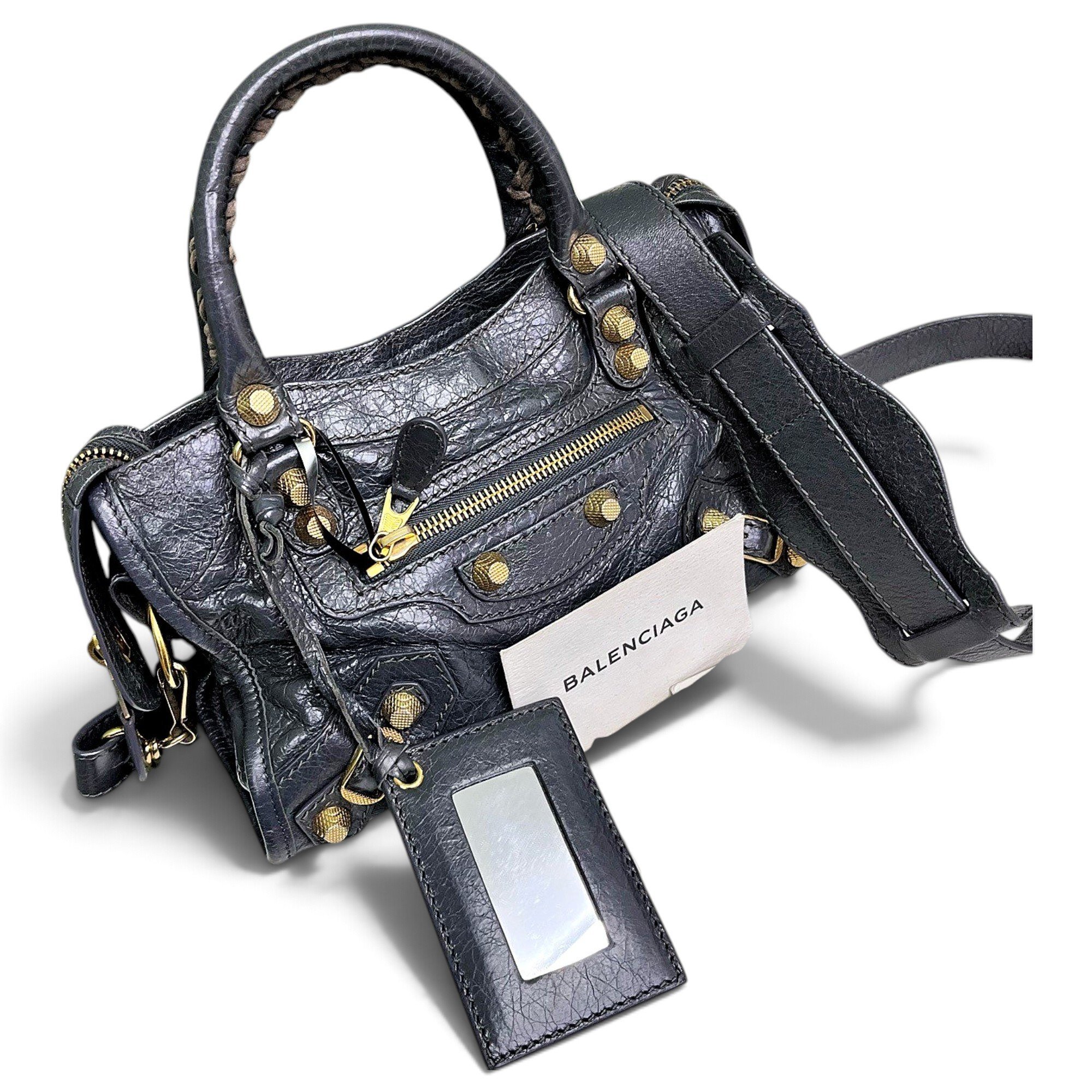 City leather handbag
