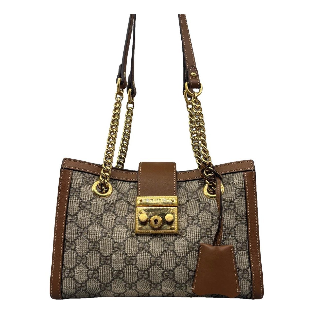 Padlock leather handbag