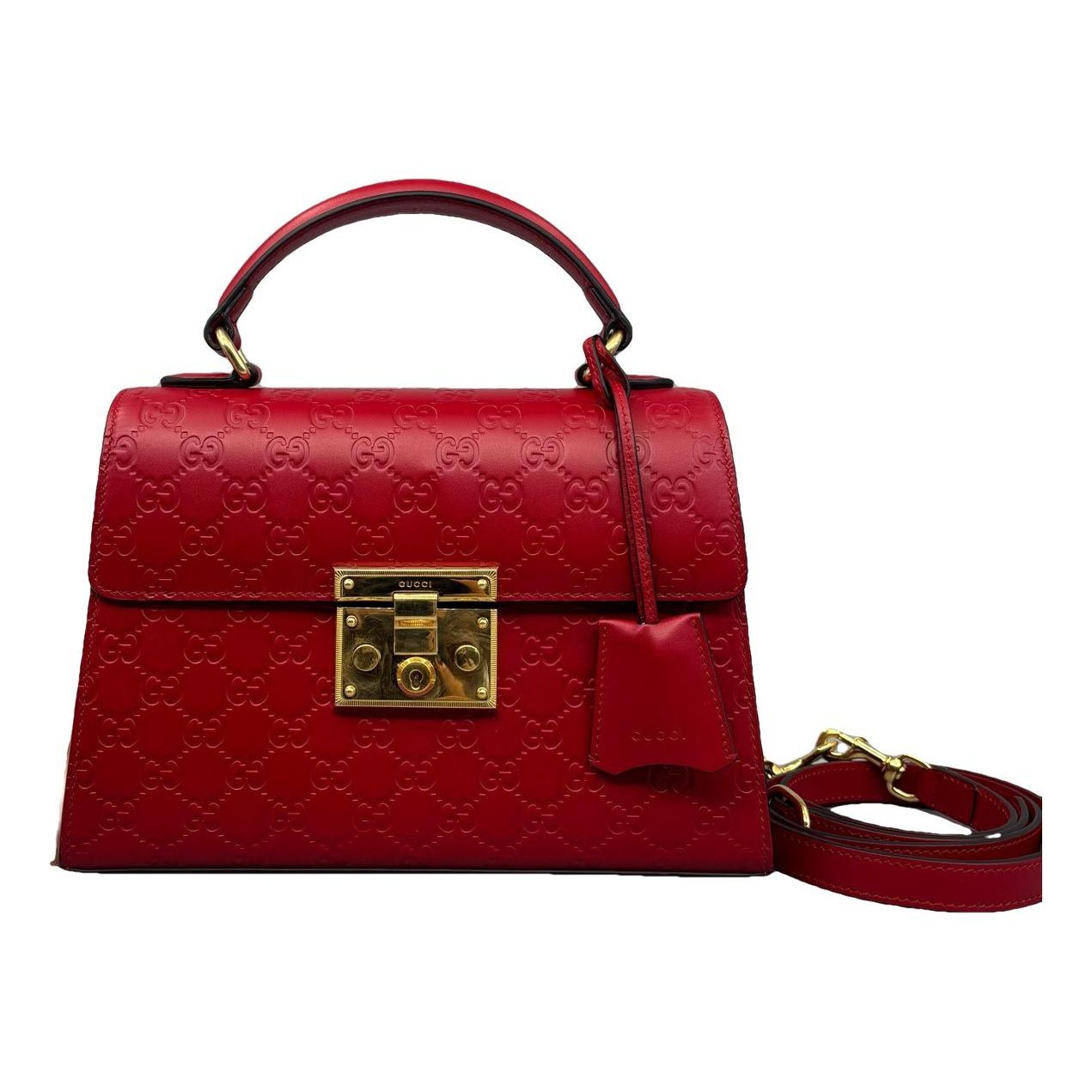 Padlock leather handbag