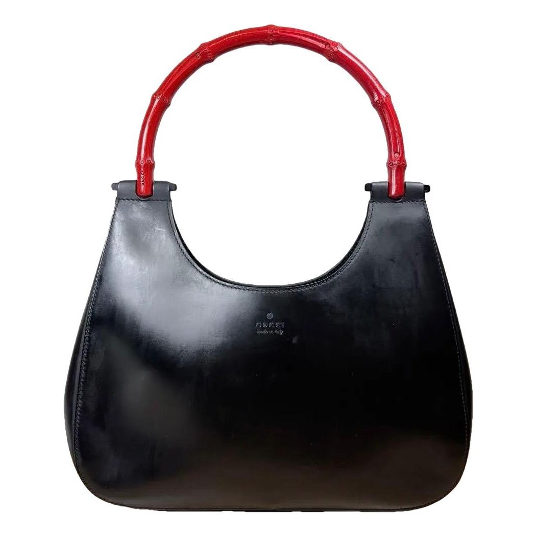 Bamboo Zip Top Handle leather handbag