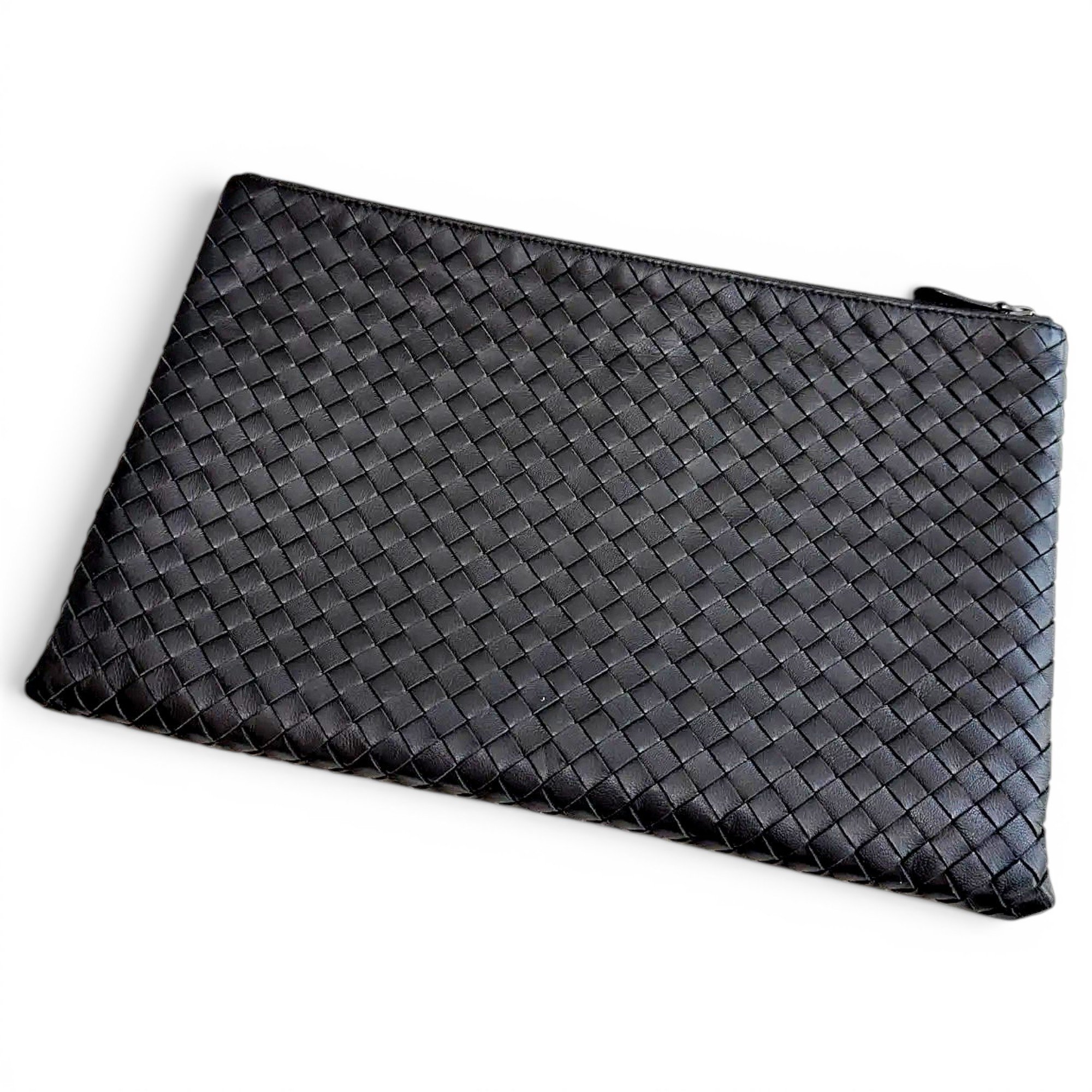 Leather clutch bag