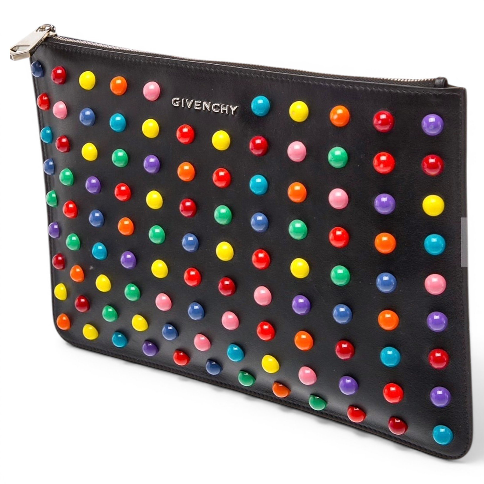 Leather clutch bag