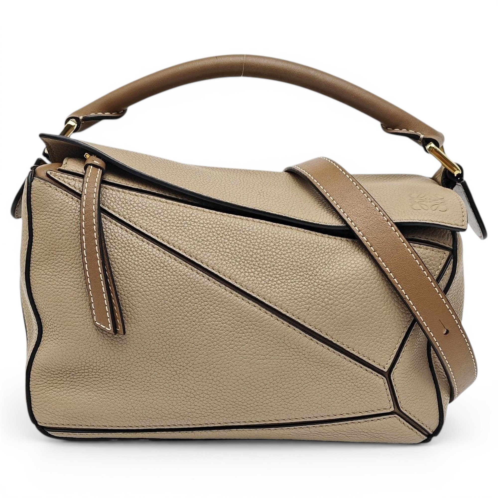 Puzzle leather handbag
