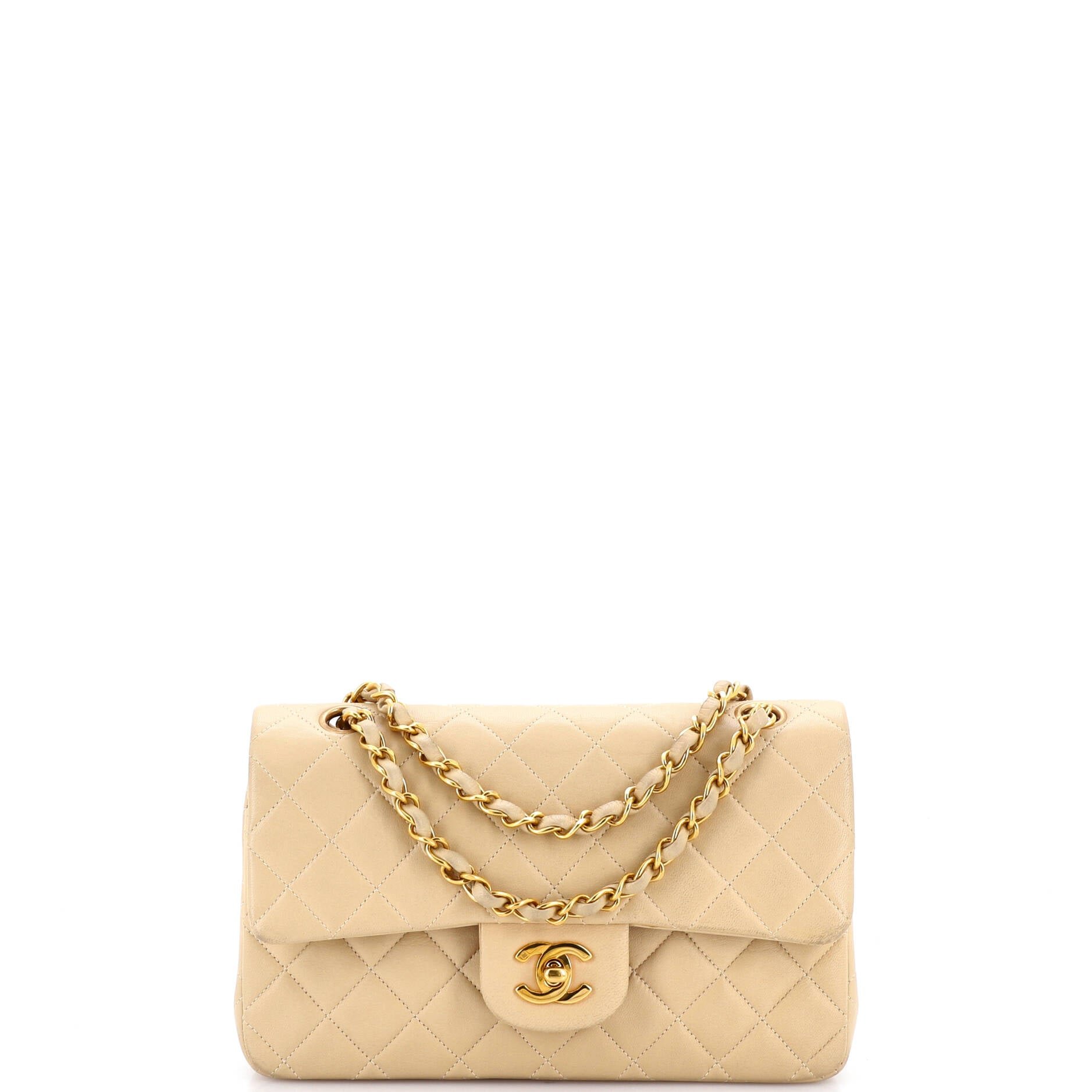 Vintage Classic Double Flap Bag Quilted Lambskin Small
