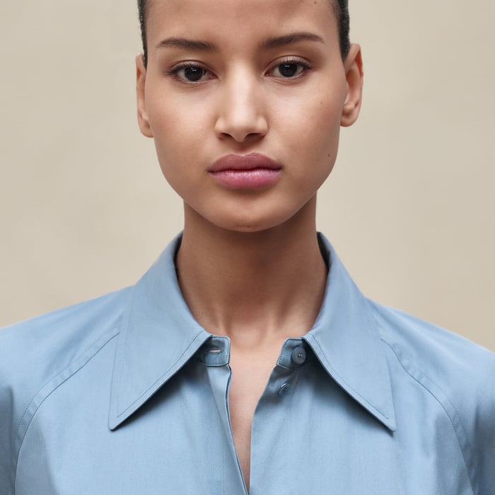 Bleu Adriatique Equestrian Shirt Dress
