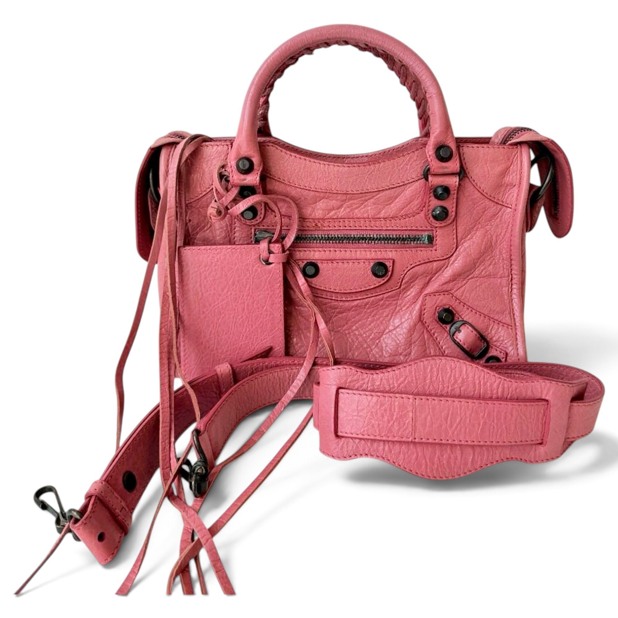 City leather handbag