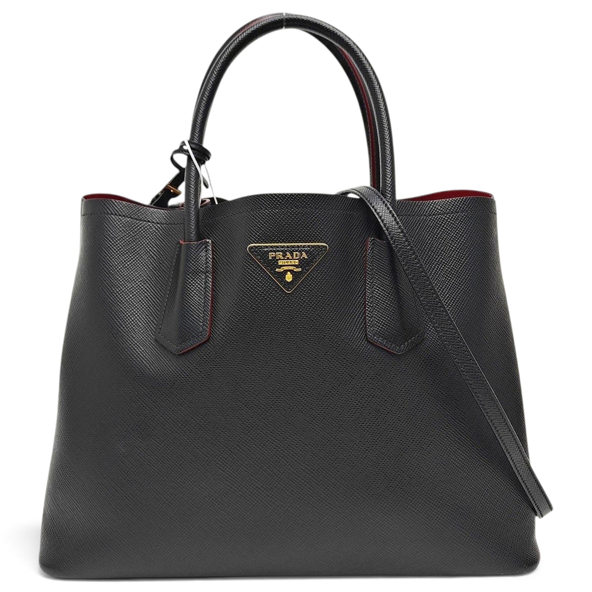Double leather handbag