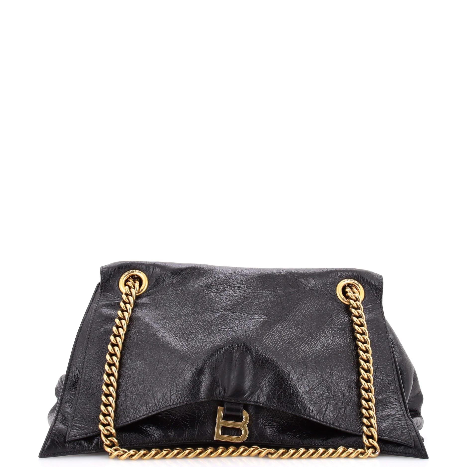 Crush leather handbag