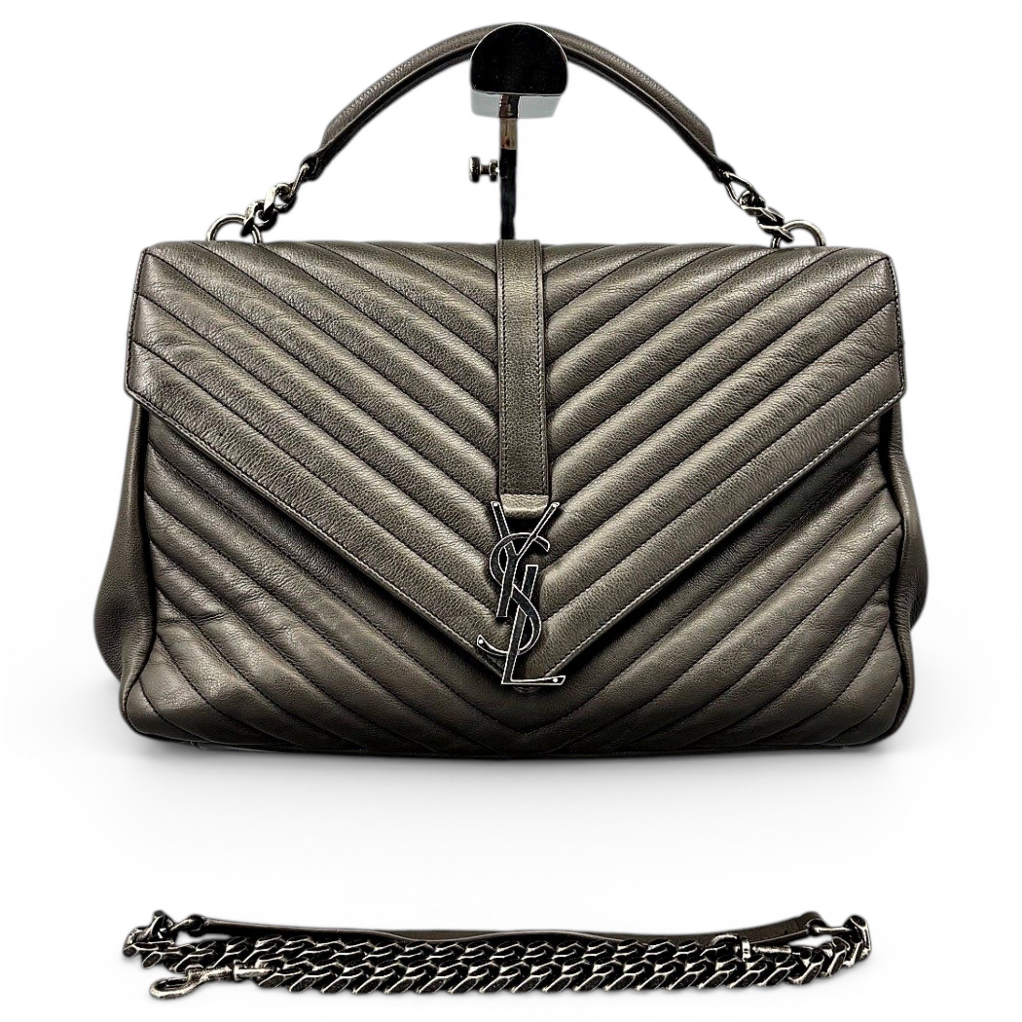 Collége monogramme leather satchel