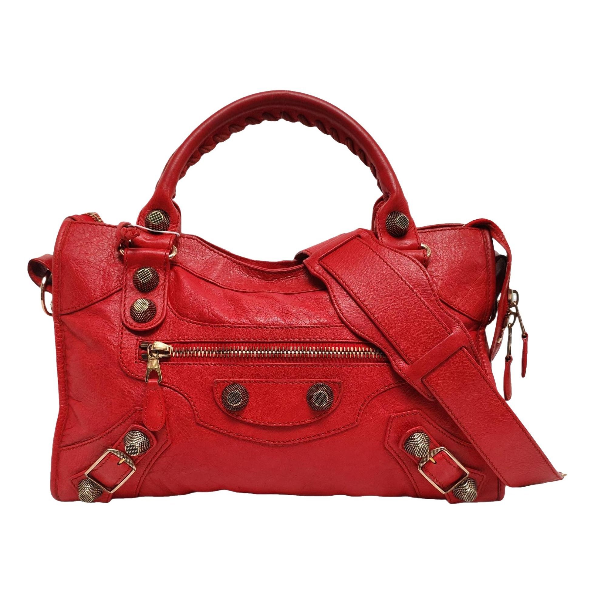 City leather handbag