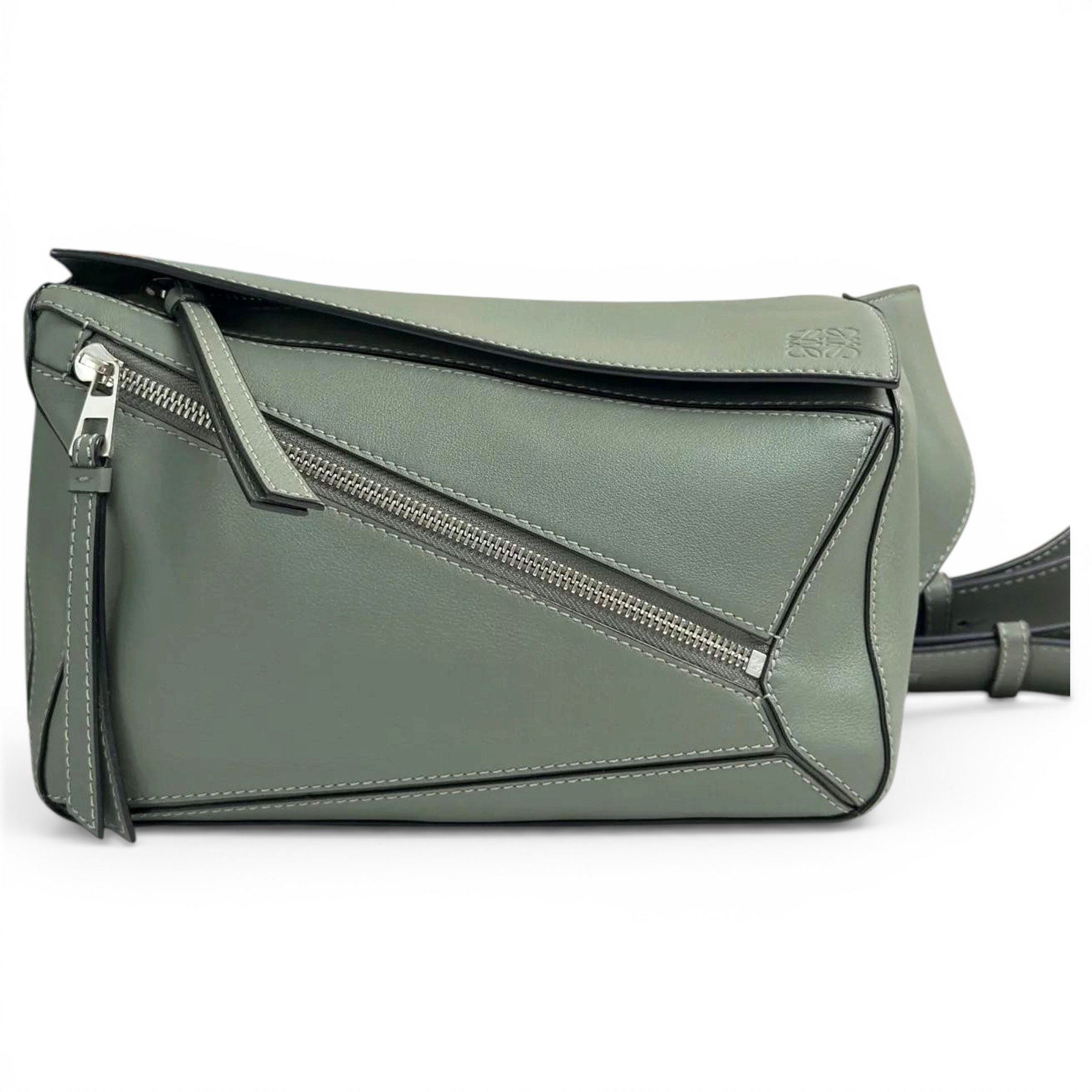 Puzzle leather handbag
