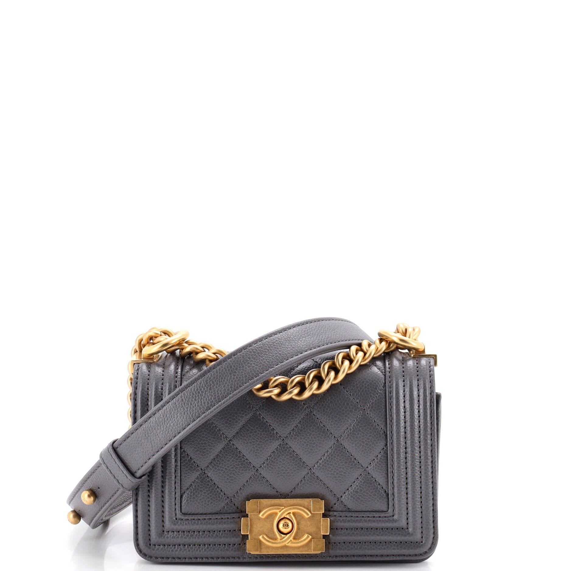 Boy Flap Bag Quilted Caviar Mini