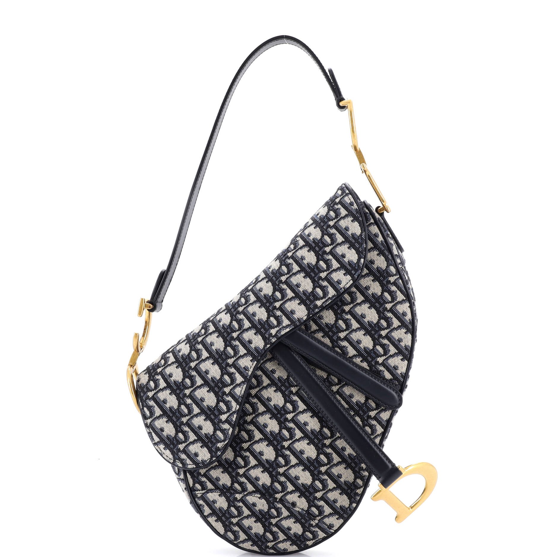 Dior Saddle Handbag with Strap Oblique Canvas Medium