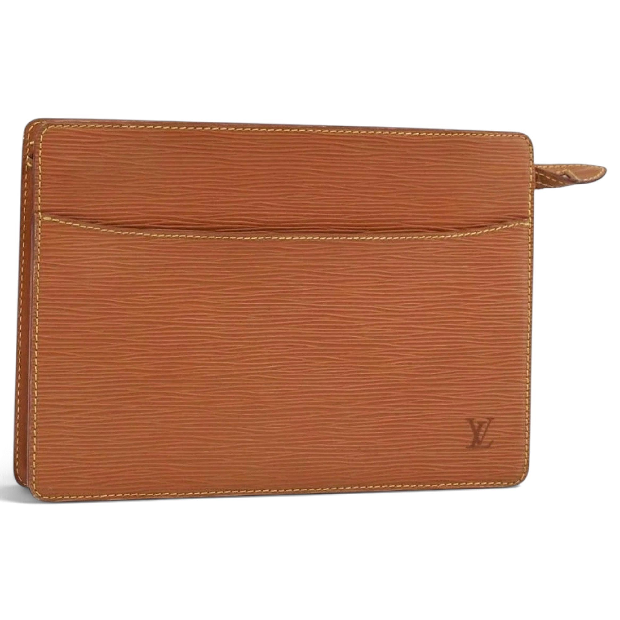 Leather clutch bag