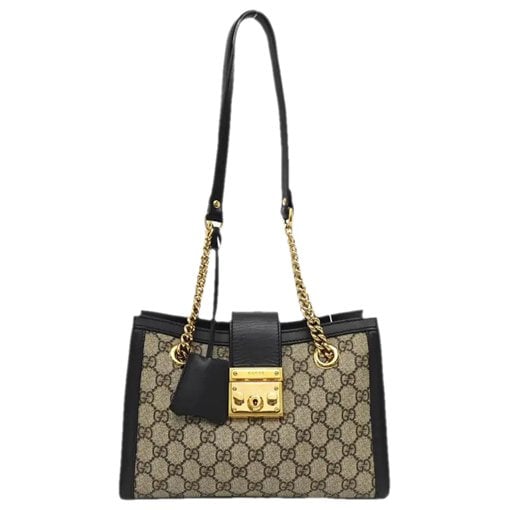 Padlock leather handbag