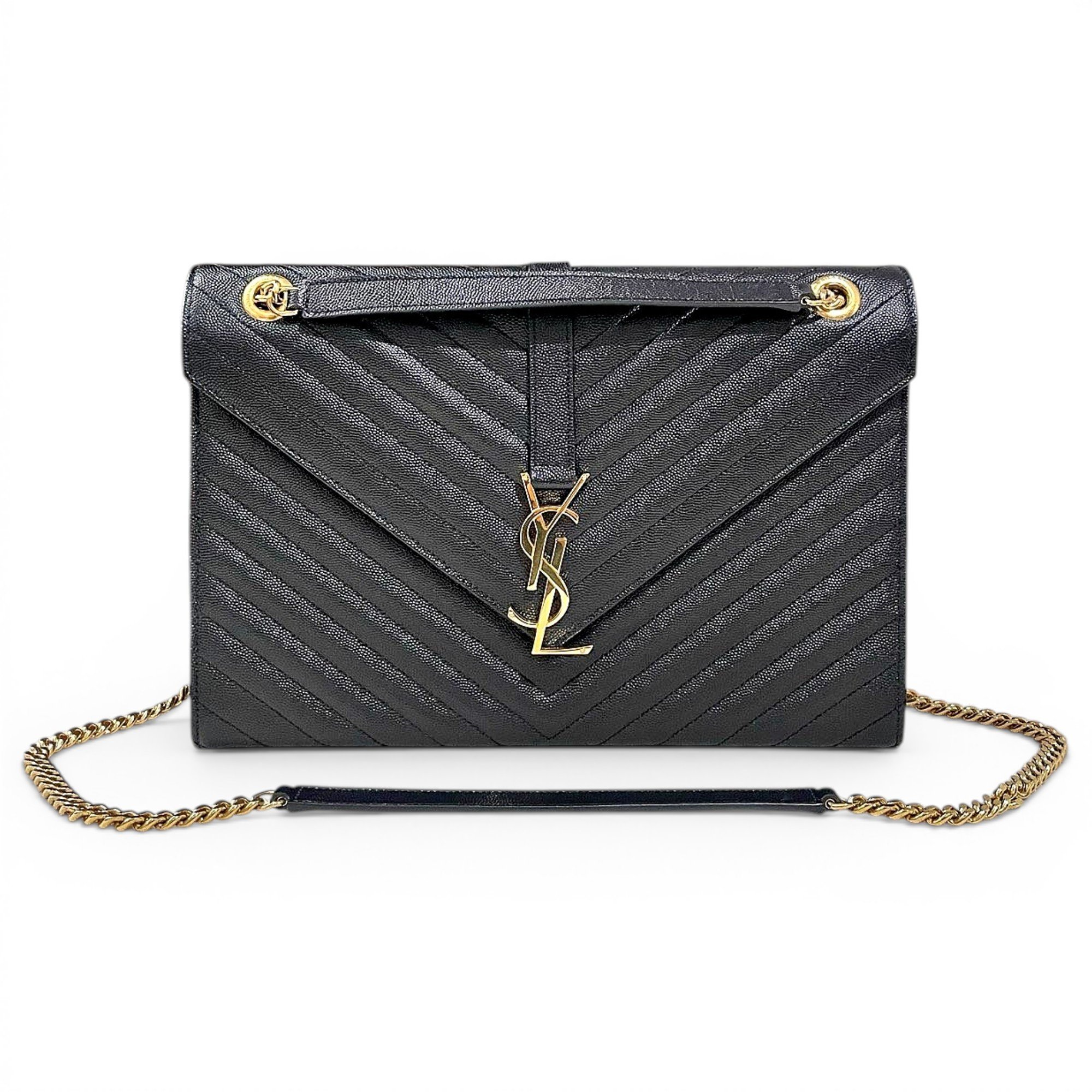 Envelope leather handbag