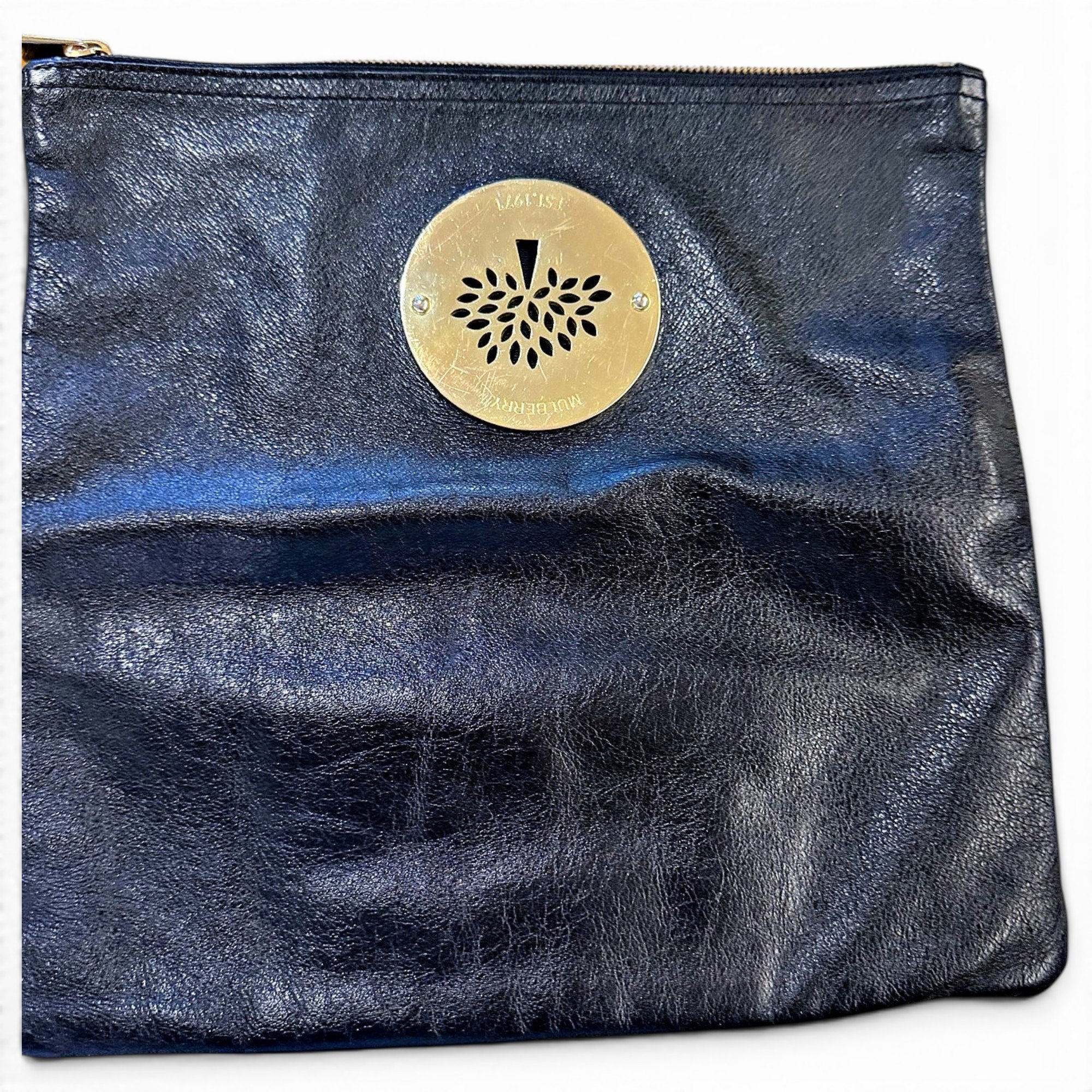 Leather clutch bag
