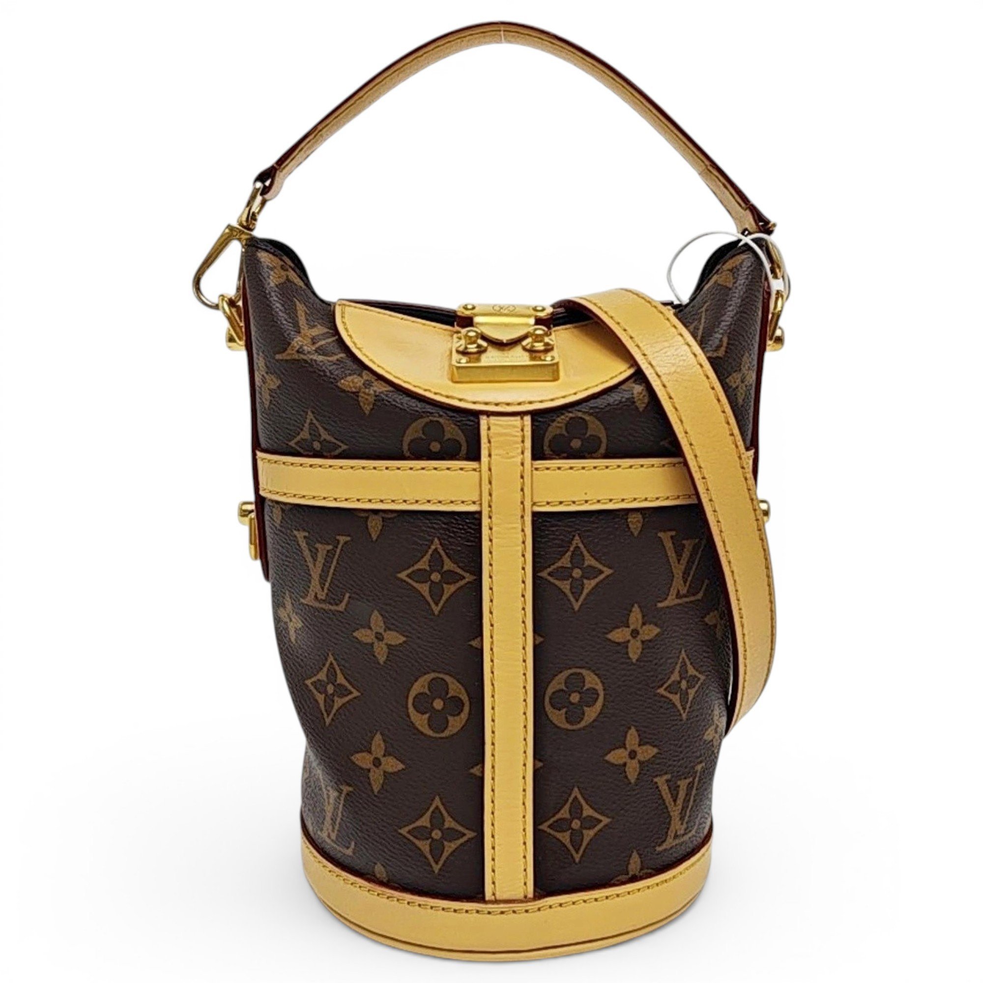 Duffle leather handbag