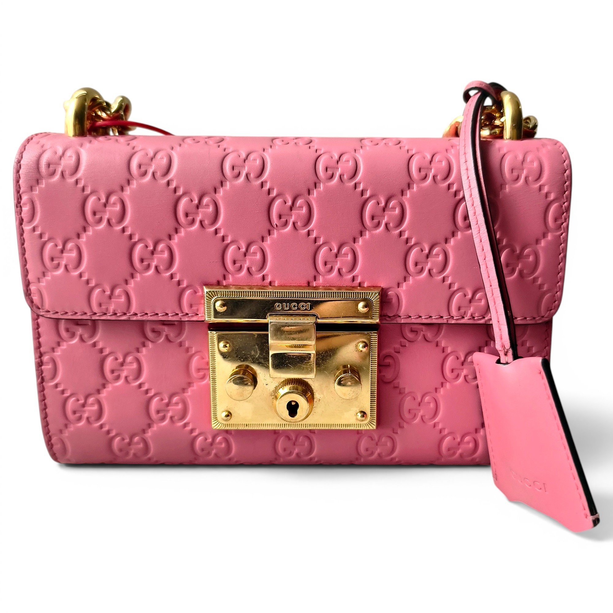 Padlock leather handbag