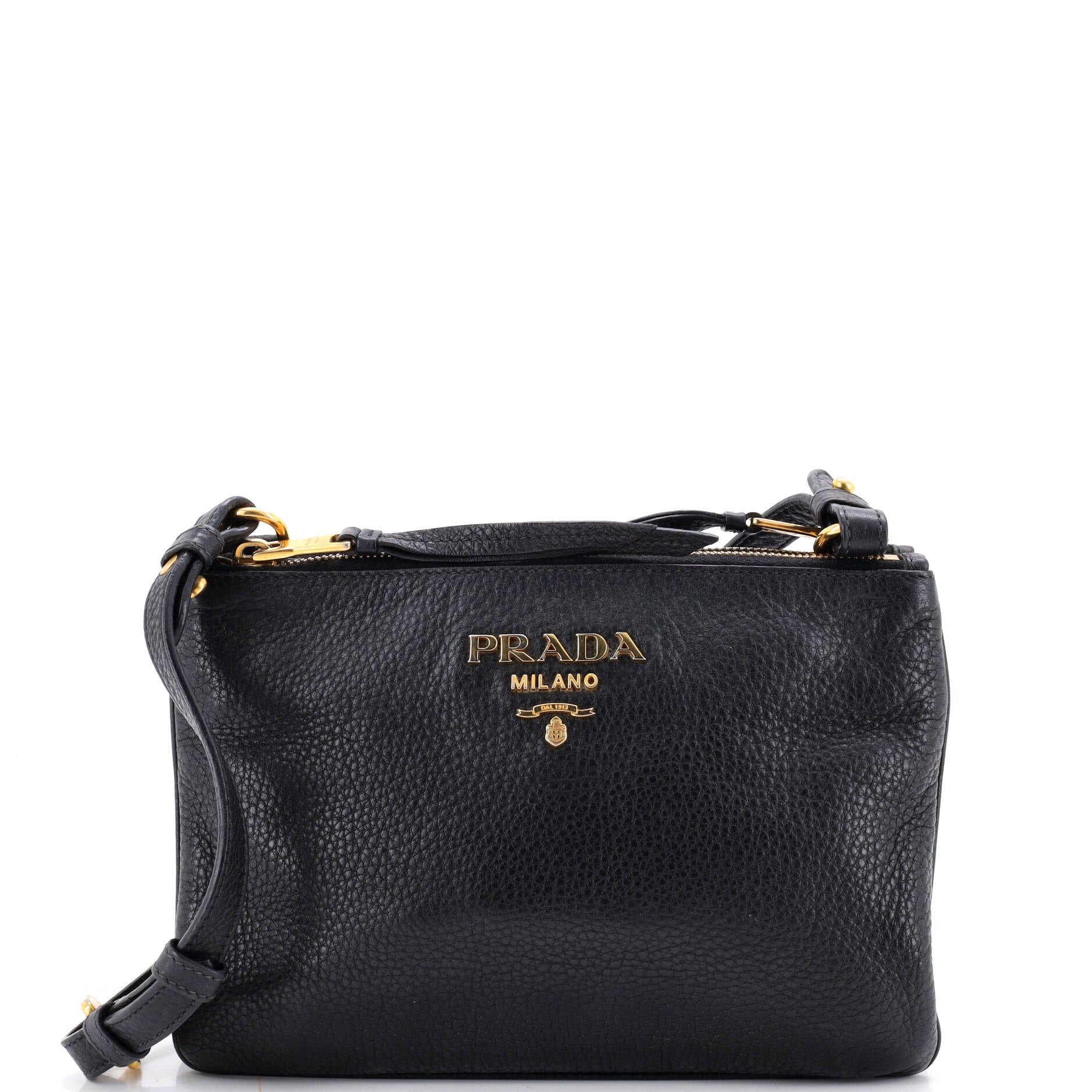 Double Zip Crossbody Bag Vitello Daino Small
