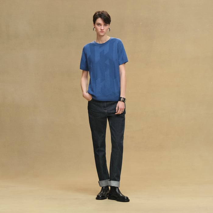 Bleu Payne "H" Short-sleeve Sweater