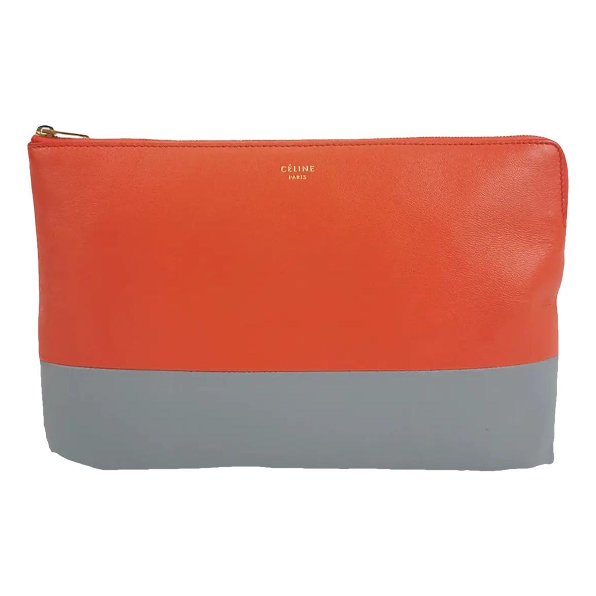 Leather clutch bag
