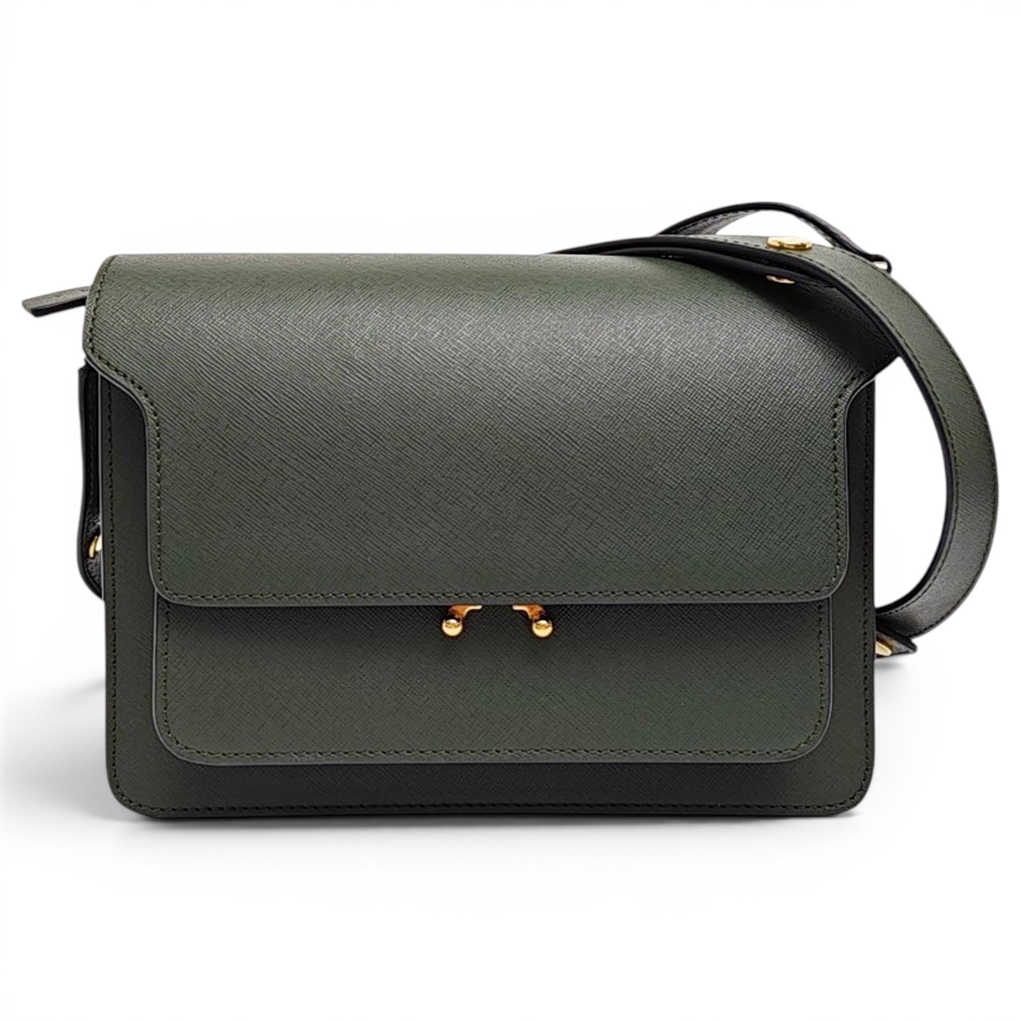 Trunk leather crossbody bag