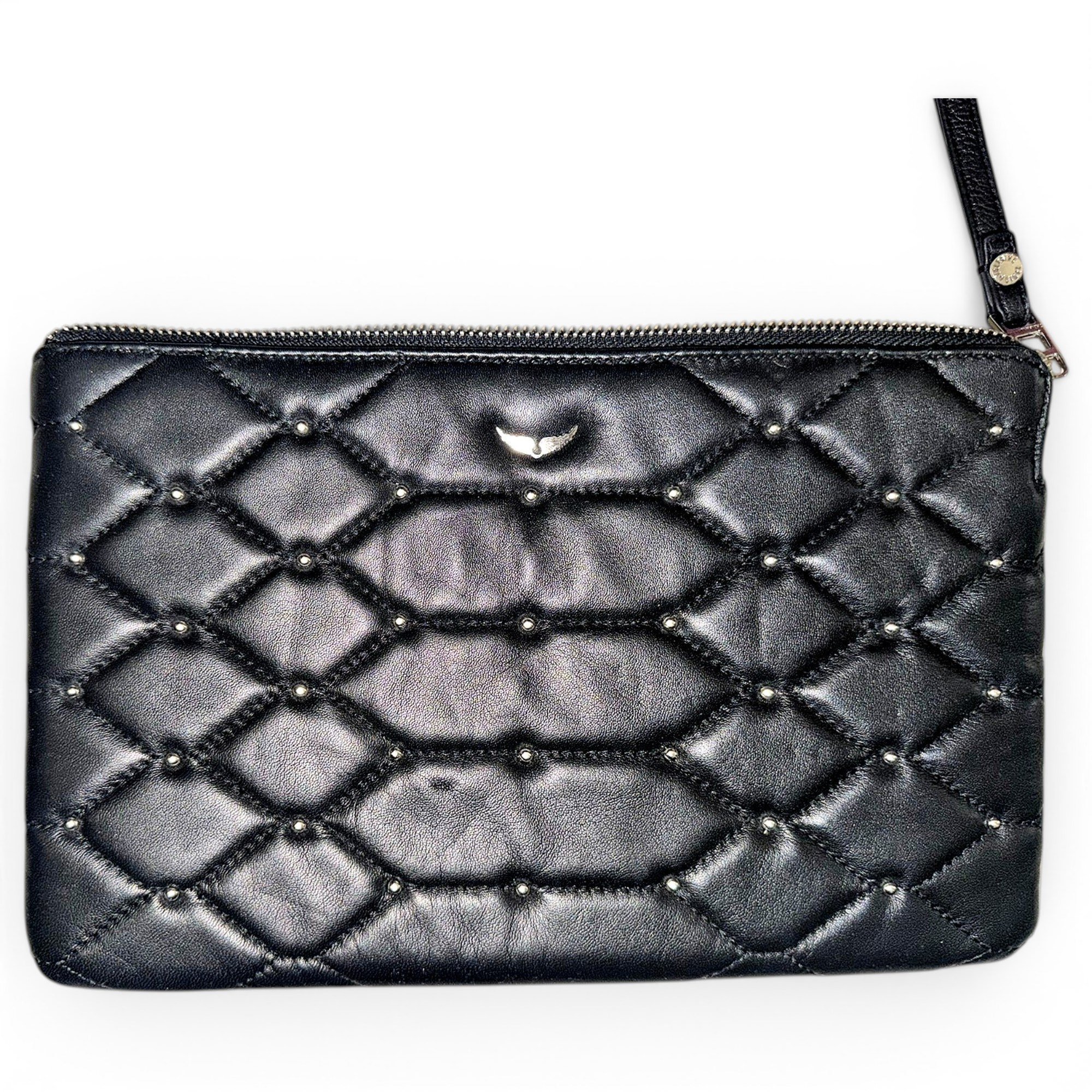 Rock leather clutch bag