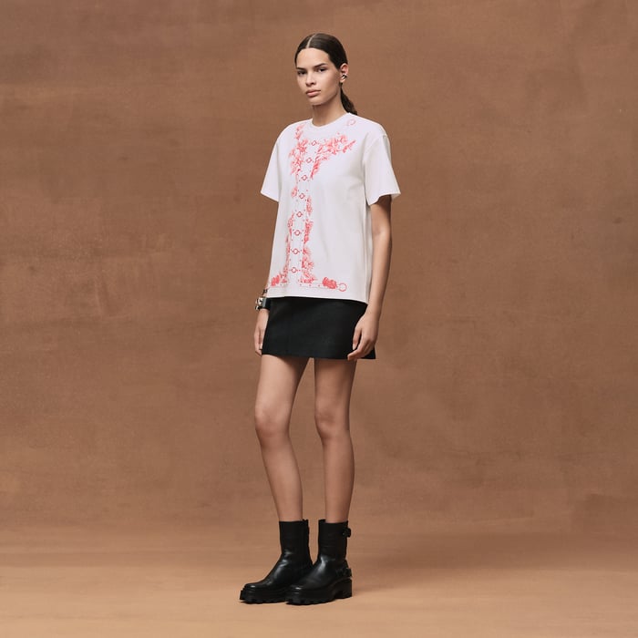 Blanc T-shirt With Maxi Print