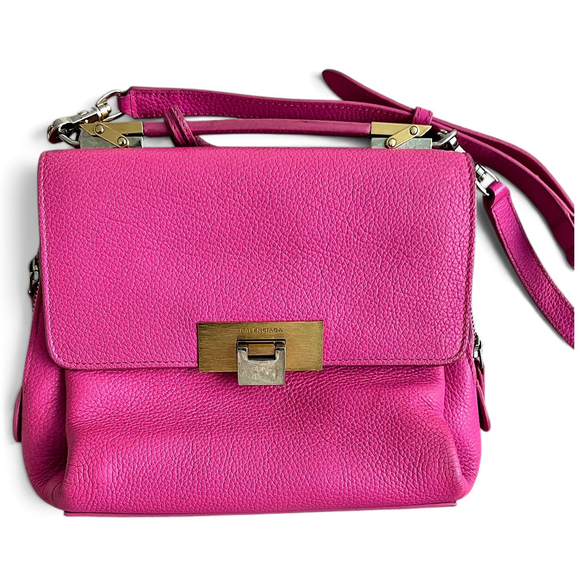 Padlock leather handbag