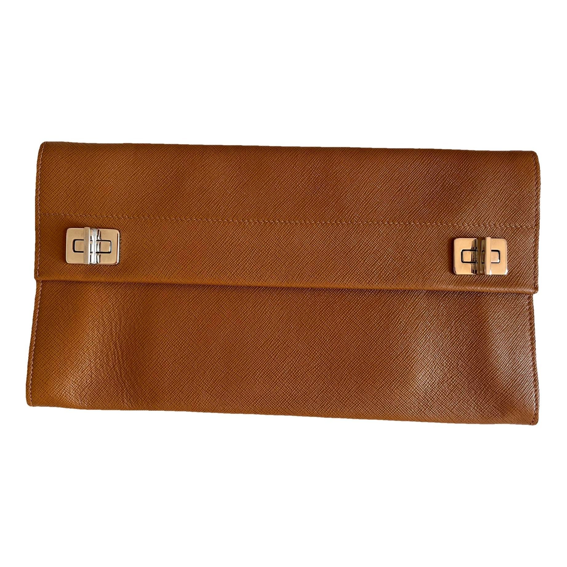 Leather clutch bag