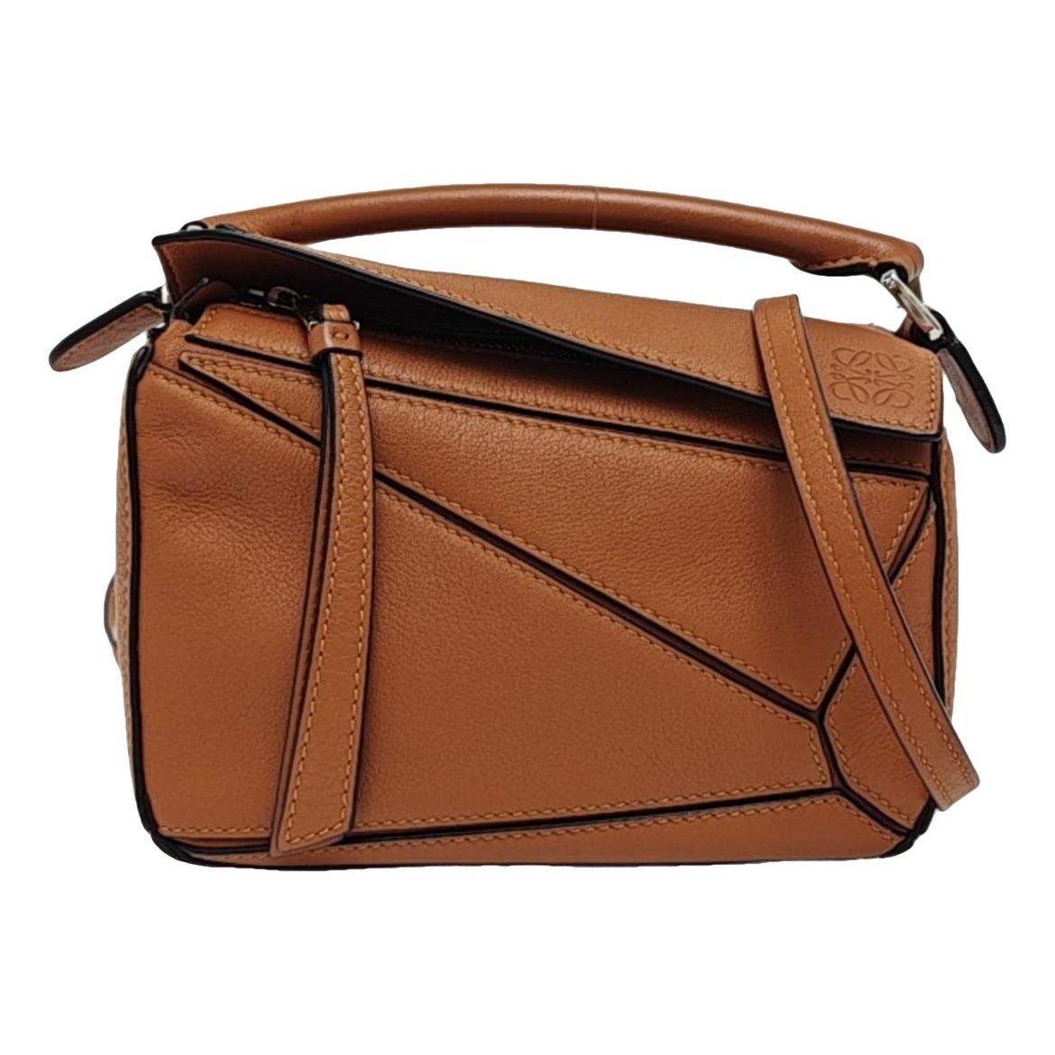 Puzzle leather handbag