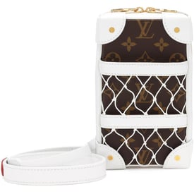 Louis Vuitton Ebene Monogram Coated Canvas NBA Soft Trunk Phone Box Gold Hardware, 2020