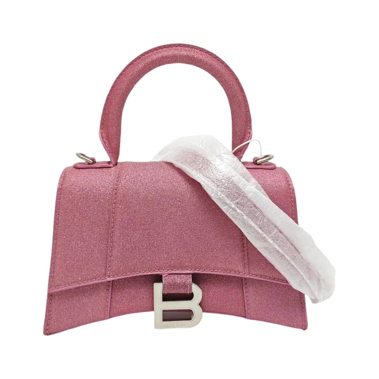 Hourglass leather handbag