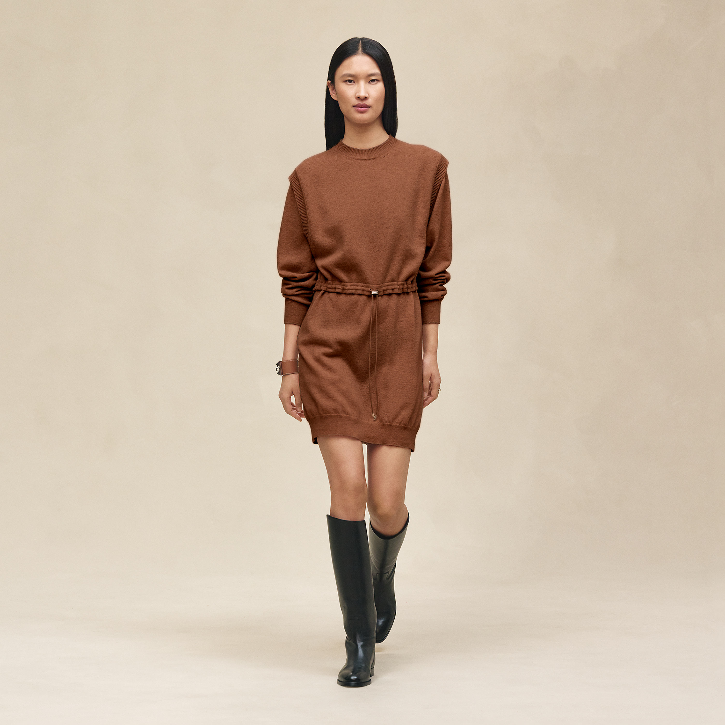 Mid-length cashmere dress