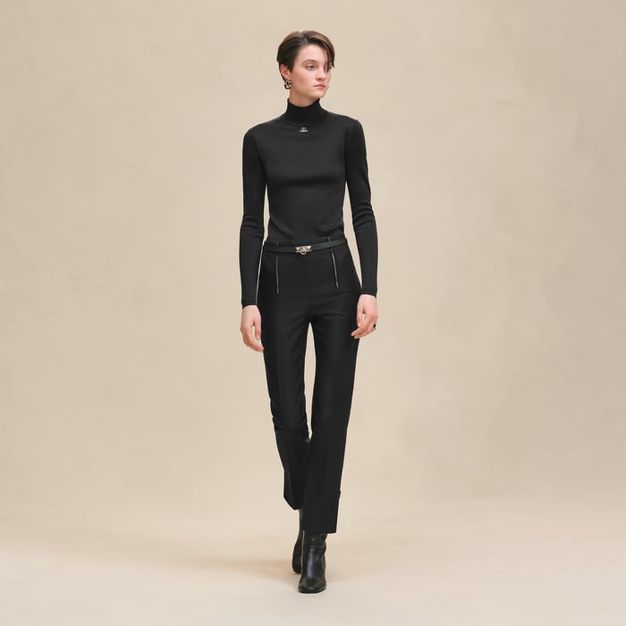 Noir High-waisted Pants