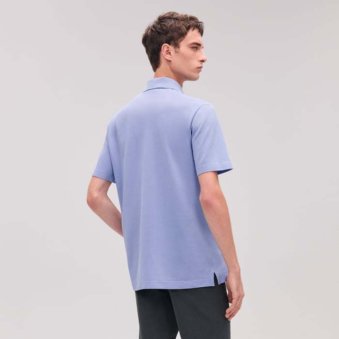 Bleu Ciel "H" Embroidered Buttoned Polo Shirt