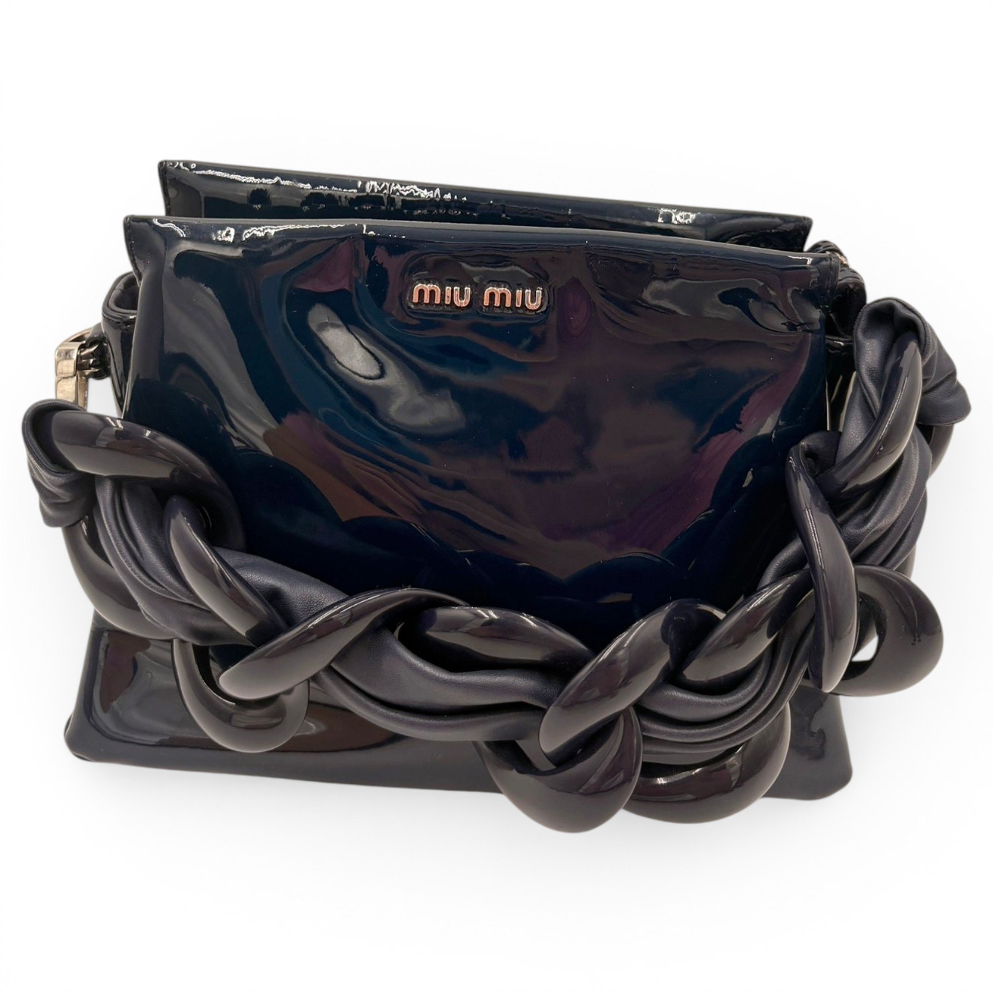 Patent leather handbag