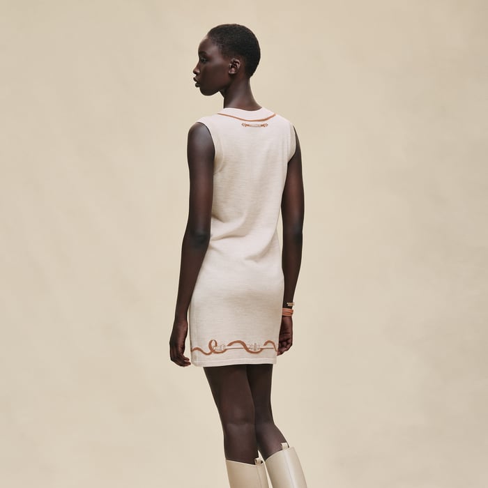 Beige Naturel Sleeveless Tunic Dress
