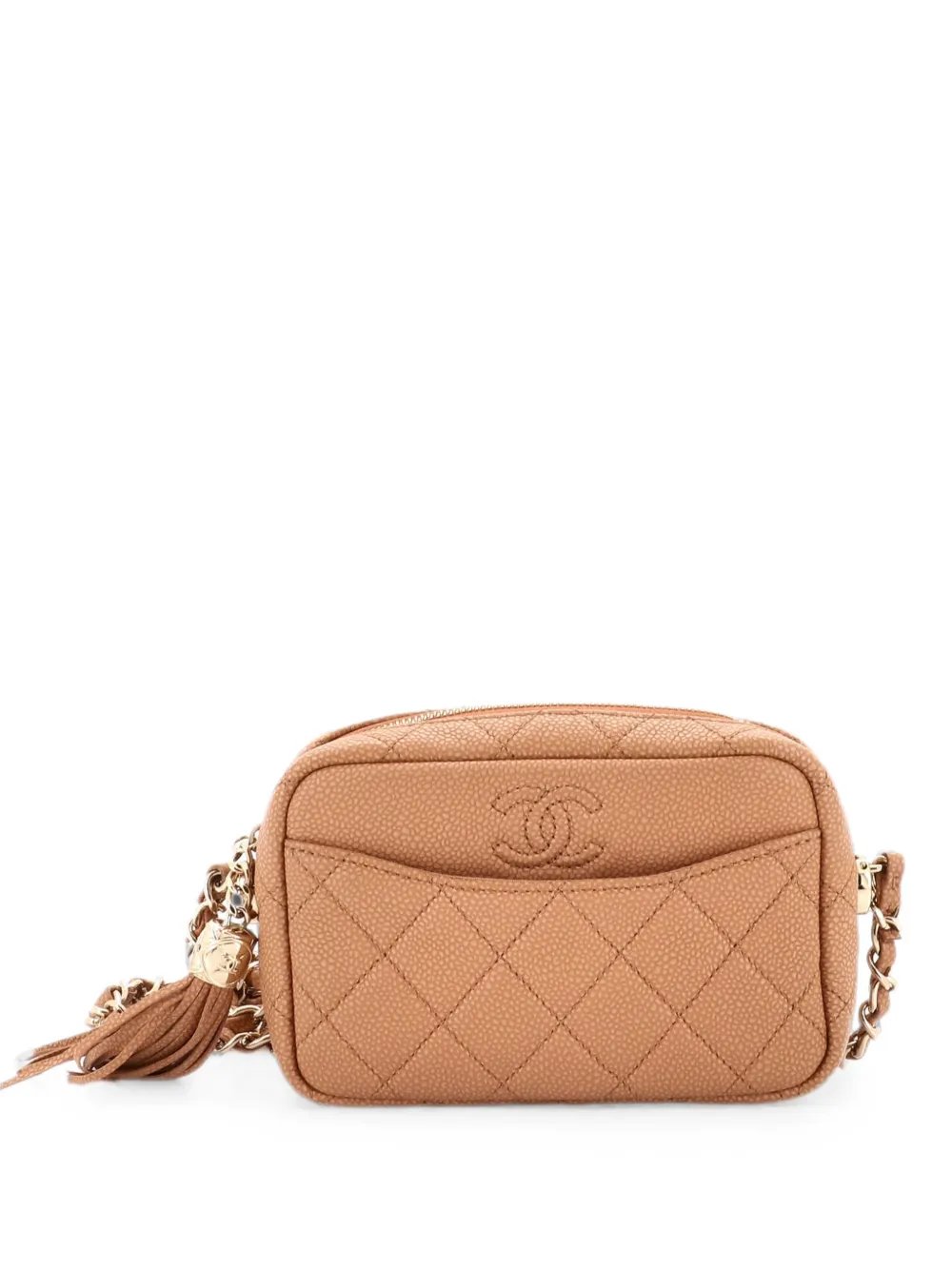 Coco Tassel Camera Case Quilted Caviar Mini crossbody bag