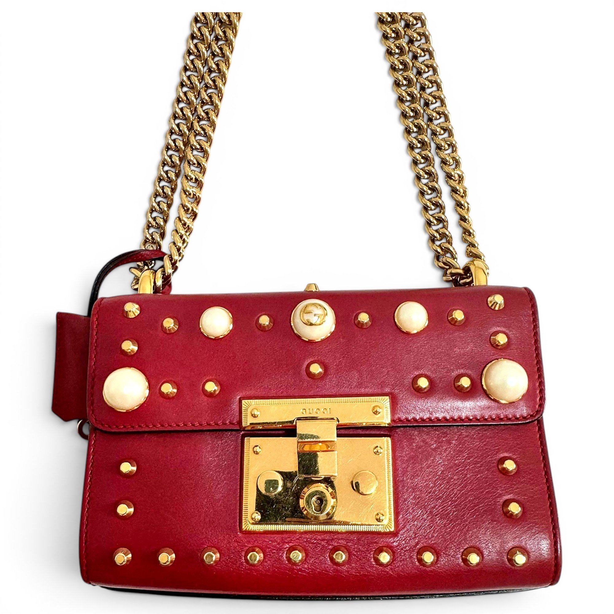 Padlock leather handbag